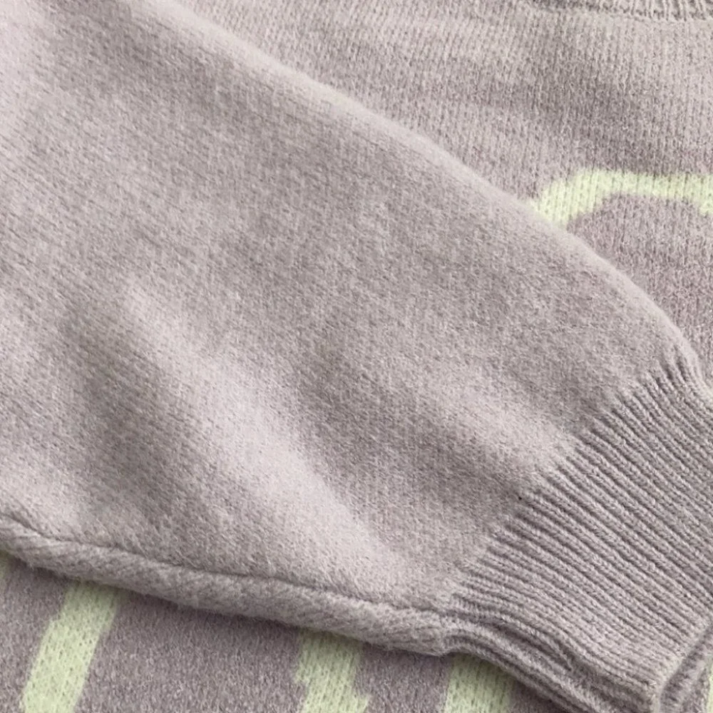 Rare Pastel Purple Knit Oversized Cat Sweater - Picture 8 of 9